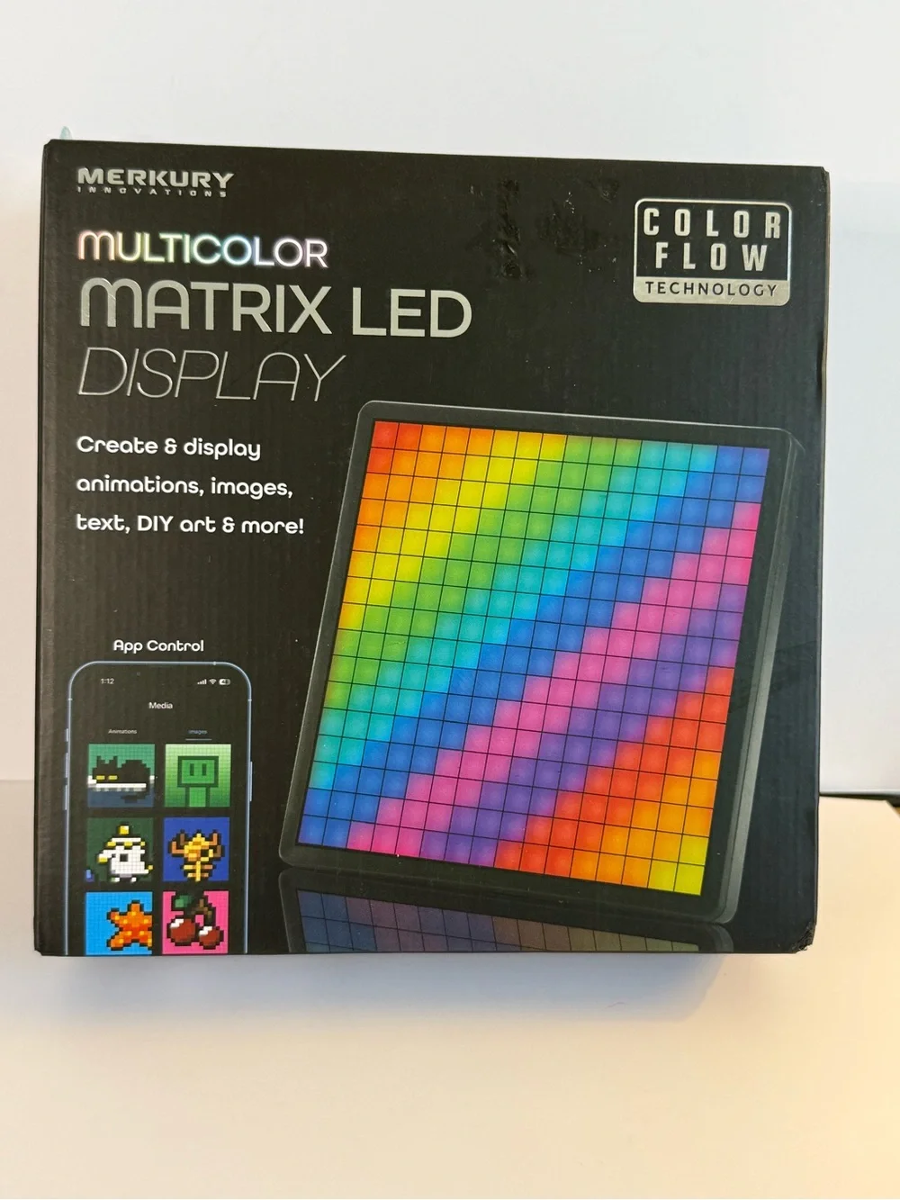 Merkury multicolor matrix LED display 16x16 Bluetooth pixel art light